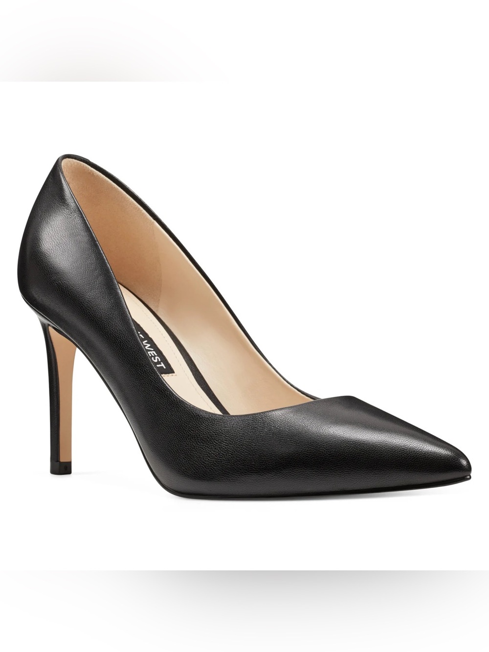 Nine West Ezra Black Leather Pointed Toe Stiletto Pumps Size 6